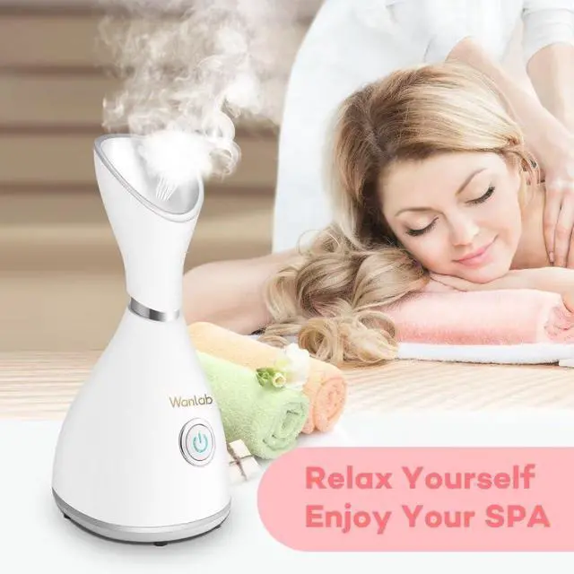 Alt view image 6 of 7 - Portable Facial Steamer Nano Face Steamer Warm Mist Home Skin Spa Steamers for Sinuses Acne Pores Cleanse Blackhead Remover Kit Mask Brush