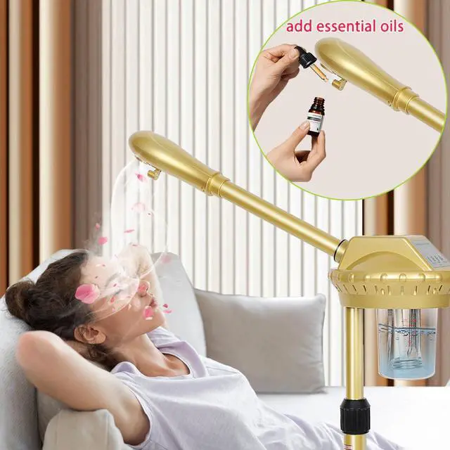Alt view image 4 of 7 - Facial Steamer Professional, Steamer for Face on Wheels Gold