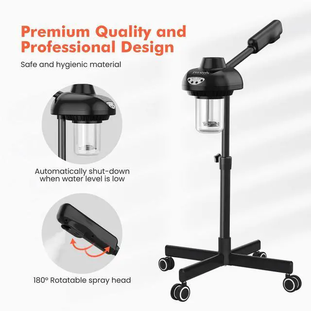 Alt view image 3 of 7 - Wheeled Professional Facial Steamer, Black