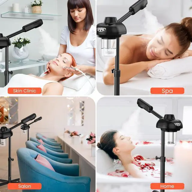 Alt view image 7 of 7 - Wheeled Professional Facial Steamer, Black
