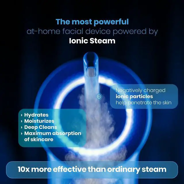 Alt view image 5 of 7 - NanoSteamer Clinical 10-in-1 Smart Dermatologist Grade Ionic Facial Steamer - 2 Multi-Position Face Steamer Nozzles for Aromatherapy - 6 Pre-Porgrammed Modes - Include Extraction Set