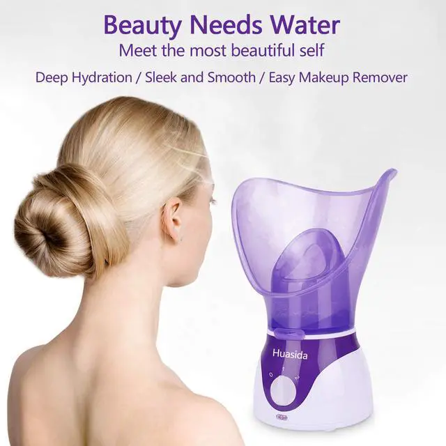 Alt view image 3 of 5 - Facial Steamer Personal Steam Inhaler Sauna Facial Steamer Hot Mist Moisturizing Beauty Instrument Rejuvenate and Hydrate Your Skin (Purple)