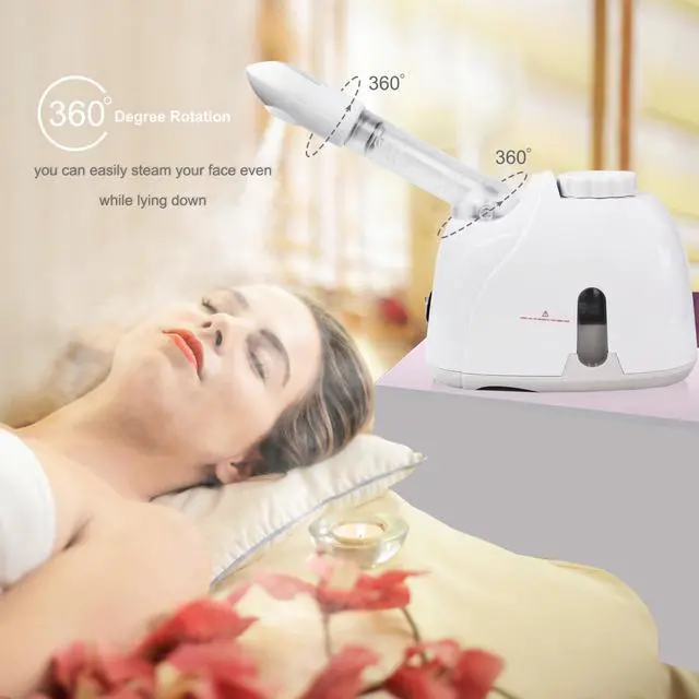 Alt view image 2 of 7 - Facial Mist Steamer,Facial Steamers with 360° Rotatable Sprayer, Face Steamer for Facial Deep Cleaning, Hot Mist Humidifier Steam for Face Spa Sinuses Moisturizing, Homeuse or Salon