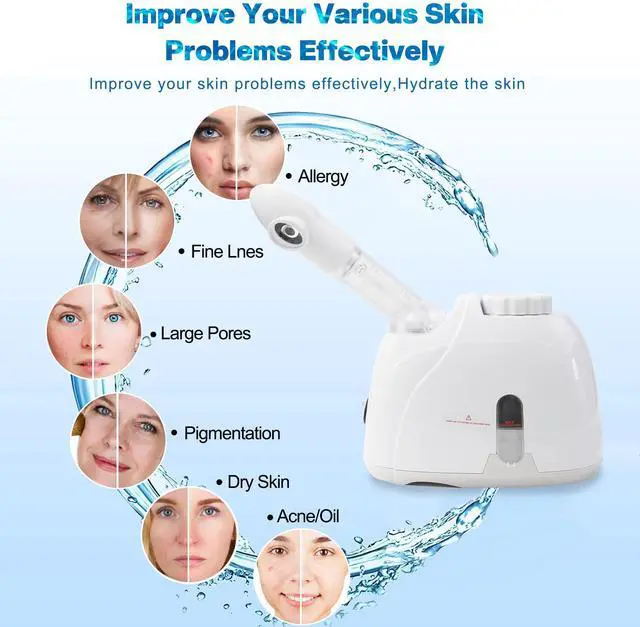 Alt view image 7 of 7 - Facial Mist Steamer,Facial Steamers with 360° Rotatable Sprayer, Face Steamer for Facial Deep Cleaning, Hot Mist Humidifier Steam for Face Spa Sinuses Moisturizing, Homeuse or Salon
