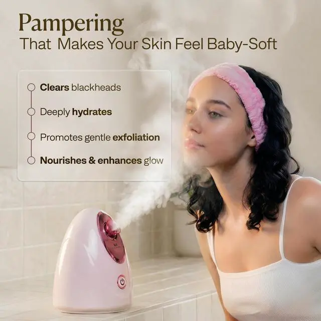 Alt view image 5 of 7 - Facial Steamer Spa Kit with Complimentary 15 Skin Care Tools | Face Steamer for Facial Deep Cleaning with Humidifier Mode | Self Care Gifts for Women, Spa Gifts, Birthday Gifts for Women