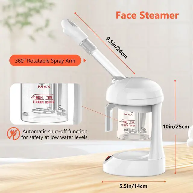 Alt view image 7 of 7 - Facial Steamer with Removable Water Tank, Face Steamer for Facial