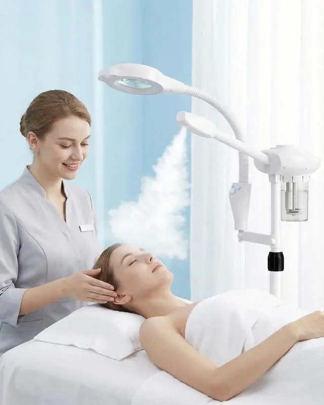 Alt view image 7 of 7 - Professional Facial Steamer with Magnifying Lamp
