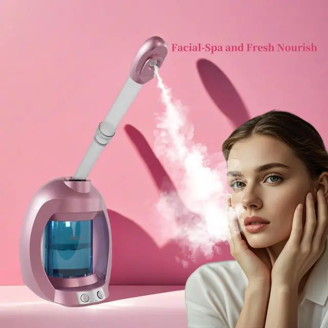 Alt view image 3 of 6 - Facial Steamer, Nano Ionic Face Steamer for Facial Deep Cleaning, Pink Hair Steamer Facial Steamer Professional, Facial Steamers for Home Facial Spa.