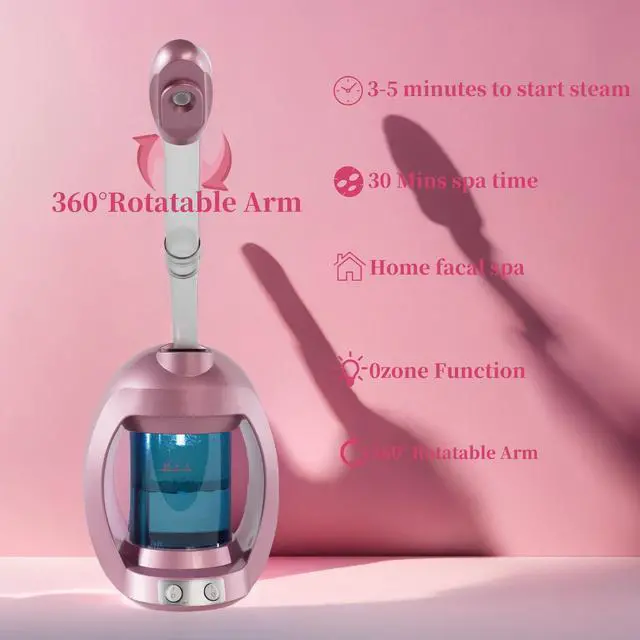 Alt view image 2 of 6 - Facial Steamer, Nano Ionic Face Steamer for Facial Deep Cleaning, Pink Hair Steamer Facial Steamer Professional, Facial Steamers for Home Facial Spa.