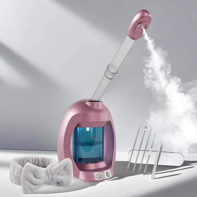Main image of Facial Steamer, Nano Ionic Face Steamer for Facial Deep Cleaning, Pink Hair Steamer Facial Steamer Professional, Facial Steamers for Home Facial Spa.