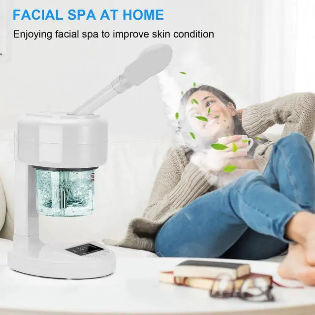 Alt view image 5 of 7 - Facial Steamer Nano Ionic Face Steamer with Extendable Arm,Portable Facial Steamer 360°Rotating Nozzle Esthetician Steamer for Personal Care at Home or Salon