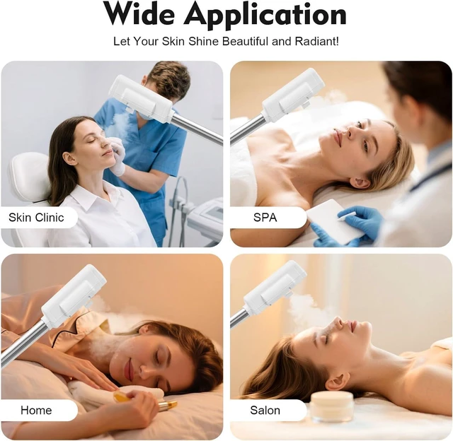 Alt view image 6 of 6 - Professional Facial Steamer, Hot Mist Spray & Ozone, LCD Touch Screen & Timer Function, 600CC Large Capcity Water Jag, SPA at Home, White