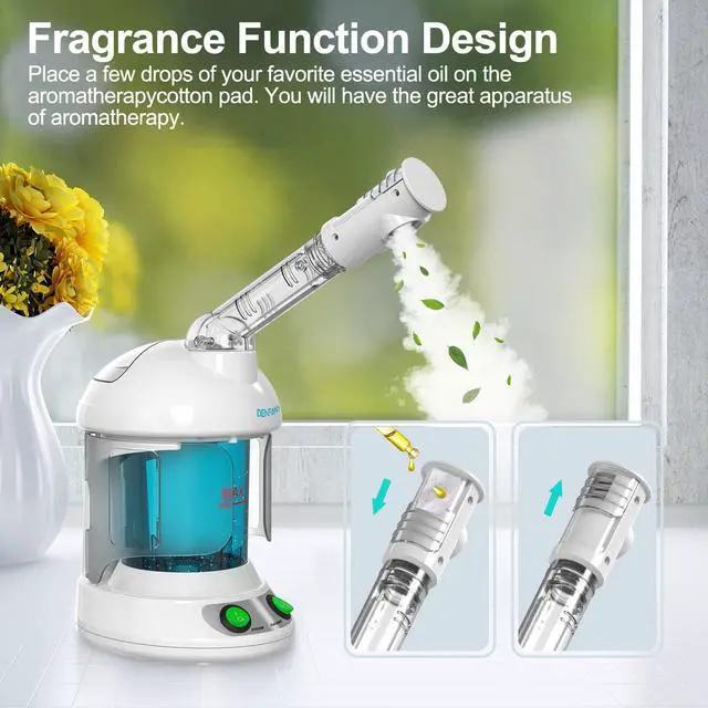 Alt view image 4 of 7 - 2 in 1 Hair & Facial Steamer Extendable 360° Arm for Home or Salon