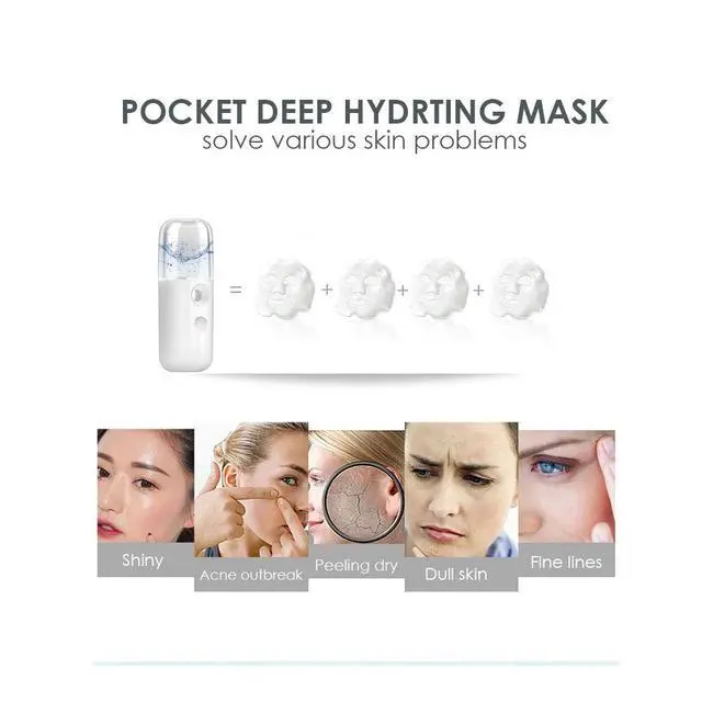 Alt view image 6 of 7 - Nano Facial Steamer, Handy Mini Mister, USB Rechargeable Mist Sprayer, 30ml Visual Water Tank Moisturizing&Hydrating for Face, Daily Makeup, Skin Care, Eyelash Extensions-White