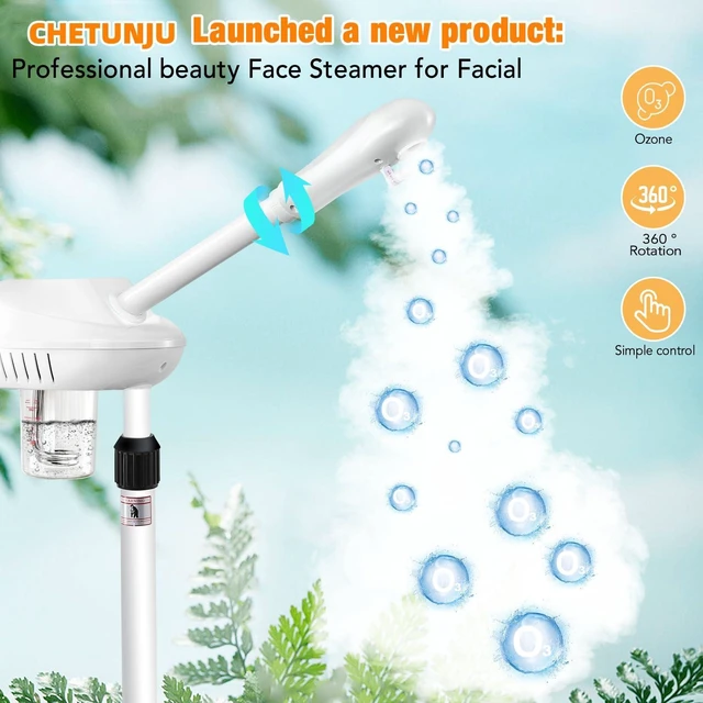 Alt view image 4 of 7 - Professional Facial Steamer for Atomization Humidifier Atomizer, Adjustable Height and Angle, Face Steamer Clean Skin Firming Pores and Moisturizing Suitable for a Beauty, Spa, at Home