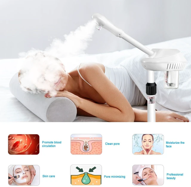 Alt view image 7 of 7 - Professional Facial Steamer for Atomization Humidifier Atomizer, Adjustable Height and Angle, Face Steamer Clean Skin Firming Pores and Moisturizing Suitable for a Beauty, Spa, at Home