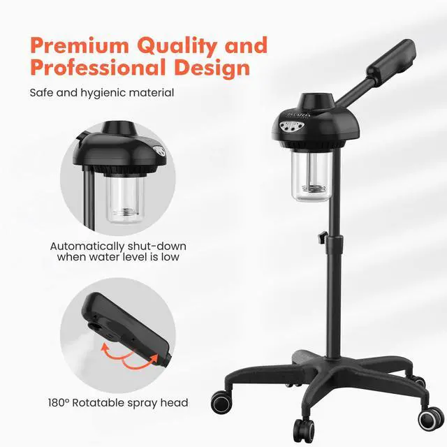 Alt view image 3 of 7 - Wheeled Professional Facial Steamer