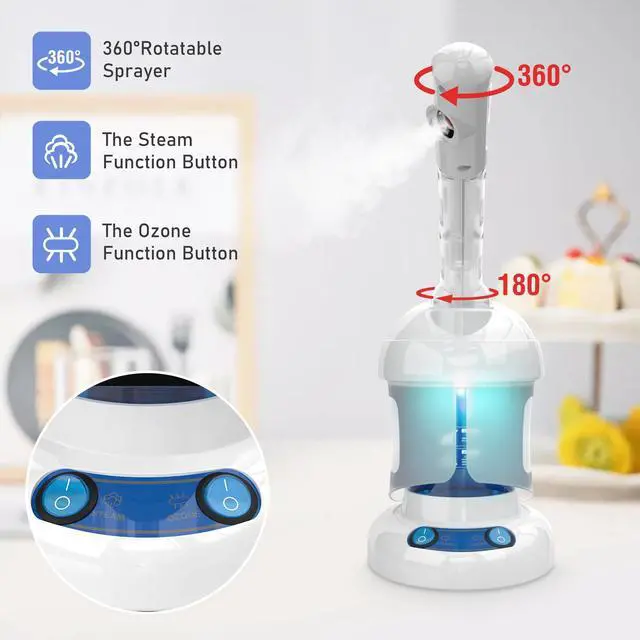 Alt view image 4 of 7 - Facial Steamer, Ozone Nano Ionic Face Steamer for Deep Cleaning