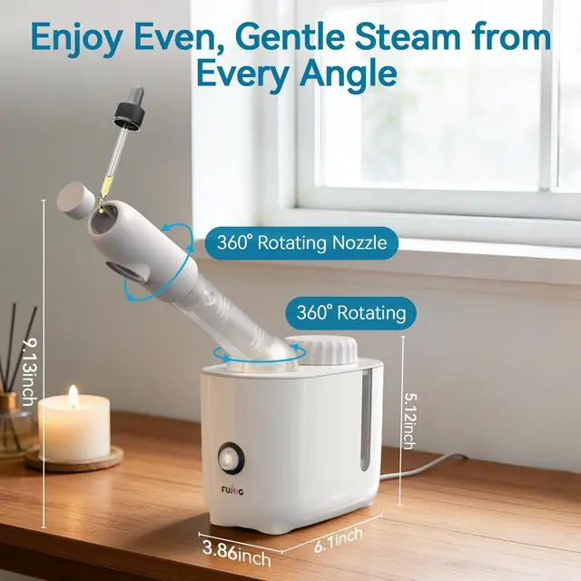 Alt view image 3 of 7 - Facial Steamer Nano Ionic Face Steamer with 360° Rotating Arm