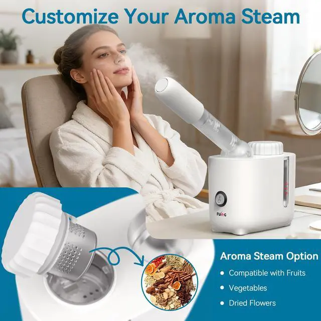 Alt view image 4 of 7 - Facial Steamer Nano Ionic Face Steamer with 360° Rotating Arm