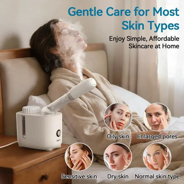 Alt view image 5 of 7 - Facial Steamer Nano Ionic Face Steamer with 360° Rotating Arm