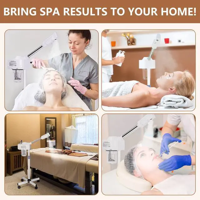 Alt view image 7 of 7 - Professional Facial Steamer On Wheels Ionic Ozone with Hot Mist Function Stand Facial Steamer for Personal Home Salon Spa Skin Cleaning