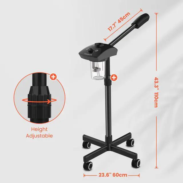 Alt view image 2 of 7 - Ionic Facial Steamer, Professional Face Steamer for Facial, Esthetician Steamer for Face Spa and Salon Beauty, Hot Ionic Mist Face Steamer for Facial Deep Cleaning Skin Care Equipment- Black
