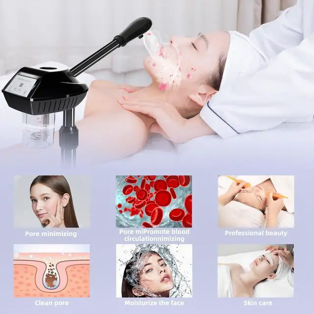 Alt view image 5 of 7 - Rollable Facial Steamer with Powerful Steam Output, Adjustable Height Face Steamer, Professional Skin Hydrating Moisturizing Spa Machine for Home & Beauty Salon Use