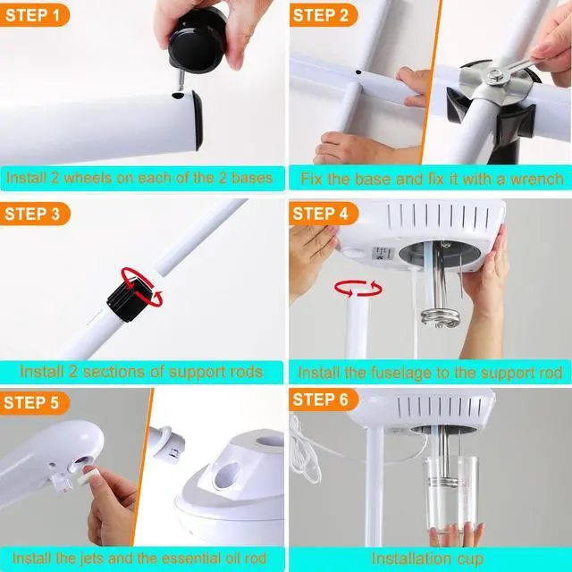 Alt view image 5 of 7 - Professional Facial Steamer More Steam,Spa Face Steamer on Wheels(White)