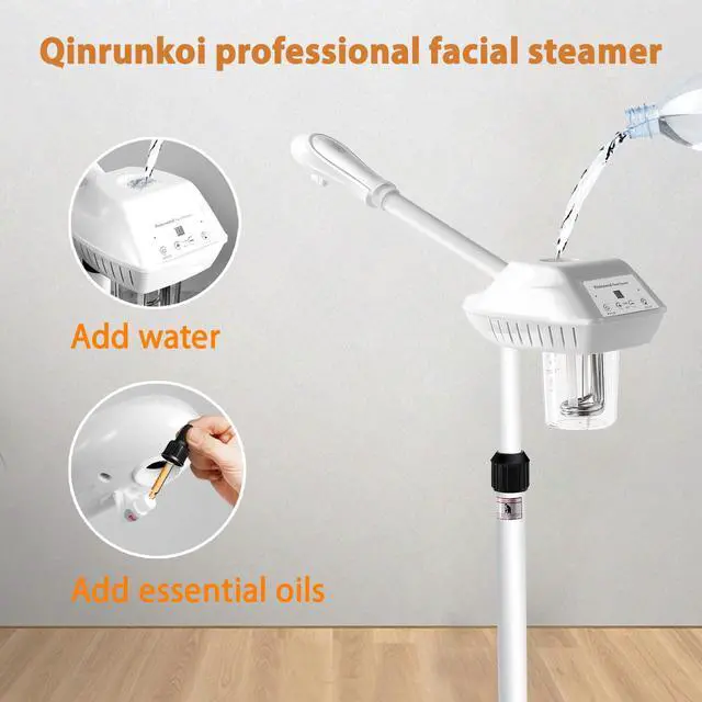 Alt view image 2 of 7 - Professional Facial Steamer More Steam,Spa Face Steamer on Wheels(White)