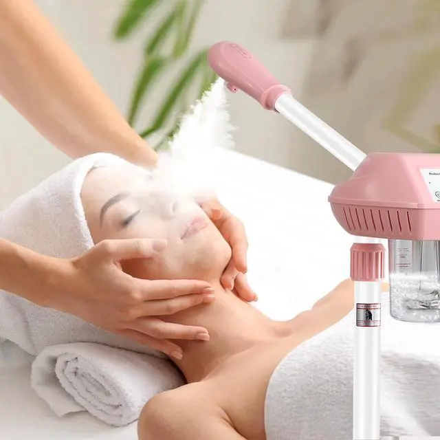 Alt view image 2 of 7 - Professional Facial Steamer, Face Steam on Wheel, Estheticians Steamer-Pink