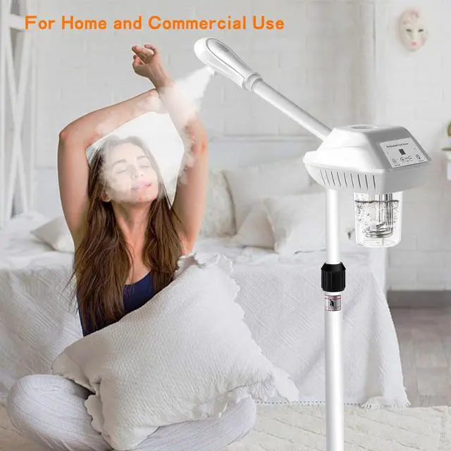 Alt view image 7 of 7 - Professional Facial Steamer More Steam,Spa Face Steamer on Wheels(White)