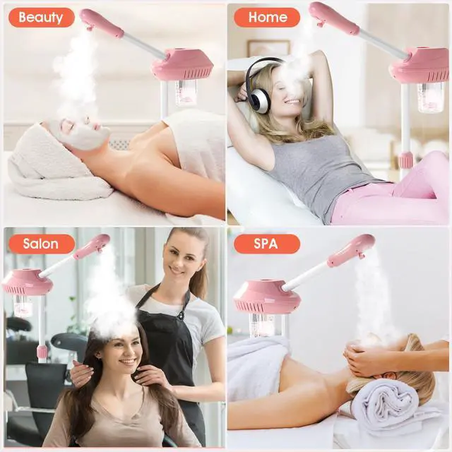 Alt view image 6 of 7 - Professional Facial Steamer, Face Steam on Wheel, Estheticians Steamer-Pink