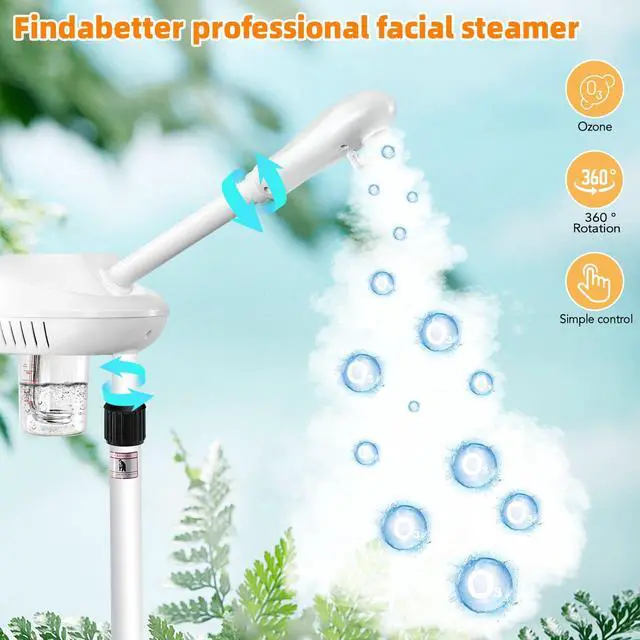 Alt view image 3 of 7 - Professional Facial Steamer, Face Steamer on Wheels, SPA Ozone Steamer, Standing Face Steamer for Spa, Salon and at Home Use