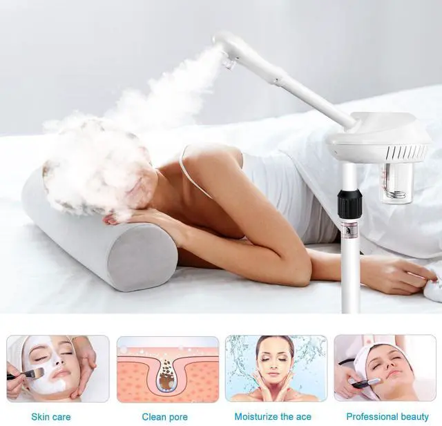 Alt view image 6 of 7 - Professional Facial Steamer, Face Steamer on Wheels, SPA Ozone Steamer, Standing Face Steamer for Spa, Salon and at Home Use