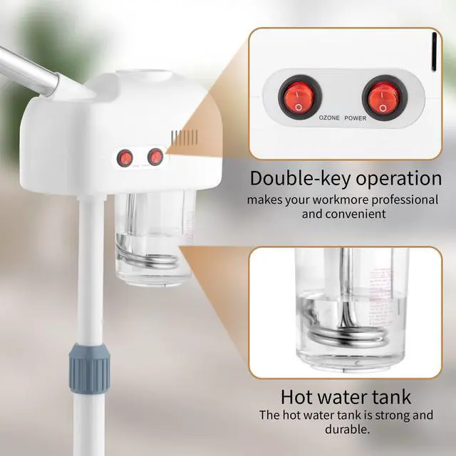 Alt view image 3 of 7 - 2 in 1 Facial Steamer with 5X Magnification Light, Deep Cleaning
