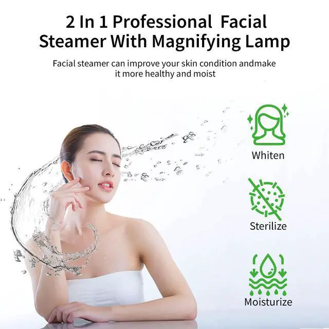Alt view image 4 of 7 - 2 in 1 Facial Steamer with 5X Magnification Light, Deep Cleaning
