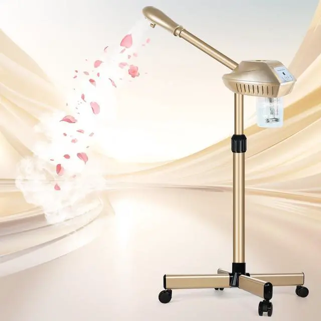 Main image of Facial Steamer Professional, Steamer for Face on Wheels, Champagne Gold