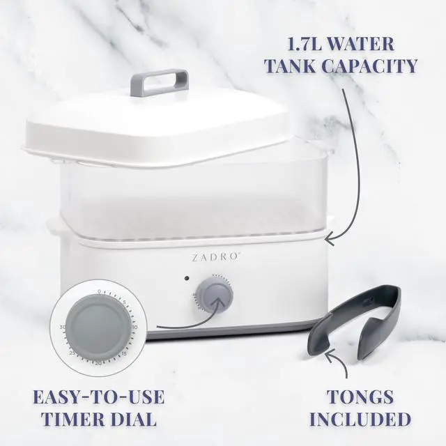Alt view image 6 of 7 - Towel Steamer with Tongs, 850W Heater, 8L Tray, 1.7L Tank, 30-min Timer for Facials, Manicures, Pedicures, Shaving (13"x12", 120V/850W, 8L, White/Gray)