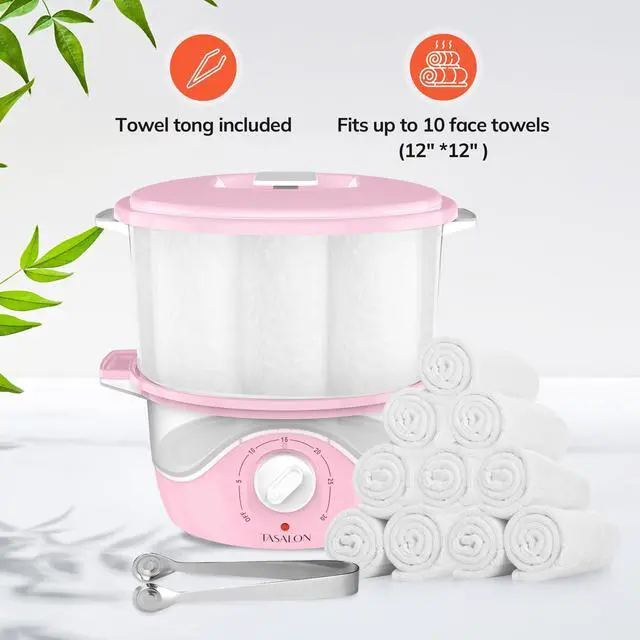 Alt view image 4 of 7 - Pink Hot Towel Steamer for Facials, 5-Min Quick Heating Towel Warmer Machine, Portable Spa Salon Equipment with Aromatherapy for Massage
