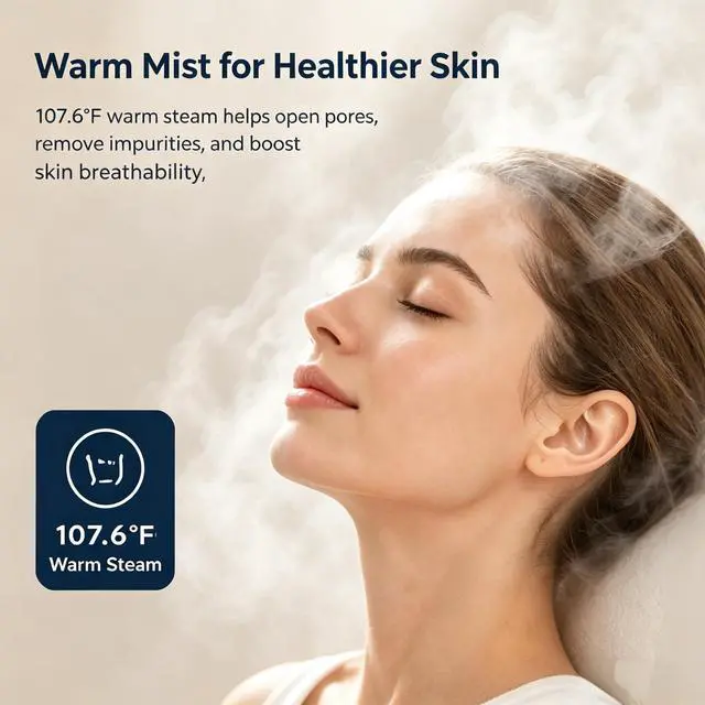 Alt view image 2 of 7 - Professional Facial Steamer, Ozone Face Steamer with 360° Rotatable Nozzle, 44.1-52in Adjustable Height Facial Steamer on Wheels, Skin Care Equipment for Salon Spa Home Beauty