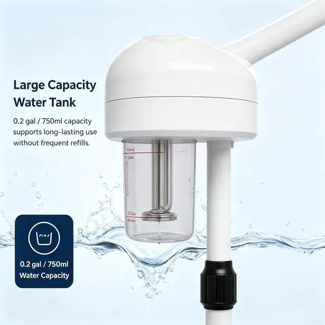 Alt view image 5 of 7 - Professional Facial Steamer, Ozone Face Steamer with 360° Rotatable Nozzle, 44.1-52in Adjustable Height Facial Steamer on Wheels, Skin Care Equipment for Salon Spa Home Beauty