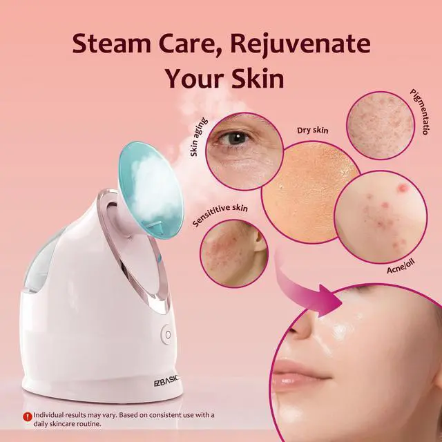 Alt view image 3 of 7 - Facial Steamer, Nano Ionic Warm Mist for Facial Deep Cleaning Blue