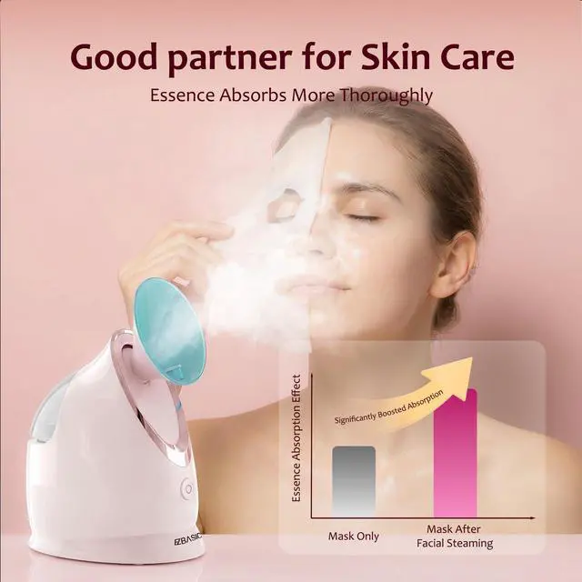 Alt view image 5 of 7 - Facial Steamer, Nano Ionic Warm Mist for Facial Deep Cleaning Blue