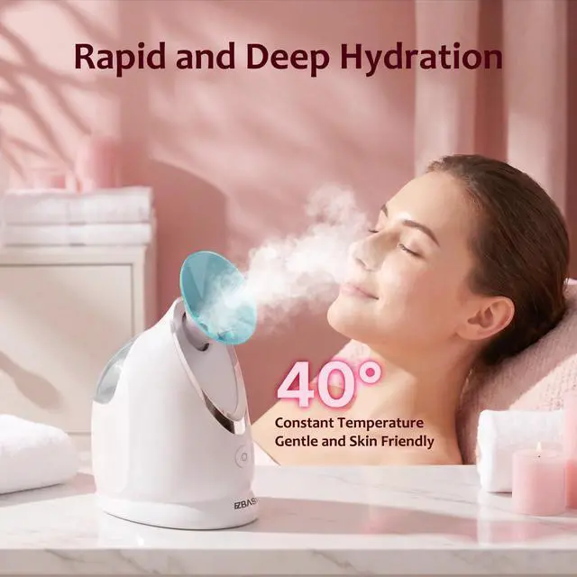Alt view image 6 of 7 - Facial Steamer, Nano Ionic Warm Mist for Facial Deep Cleaning Blue