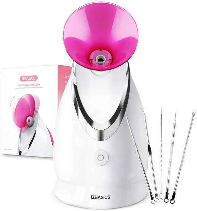 Main image of Facial Steamer, Nano Ionic Warm Mist for Facial Deep Cleaning Pink