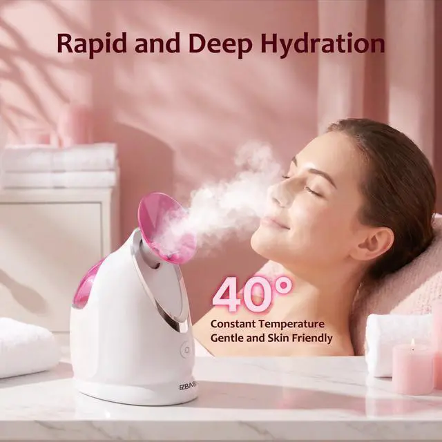 Alt view image 6 of 7 - Facial Steamer, Nano Ionic Warm Mist for Facial Deep Cleaning Pink