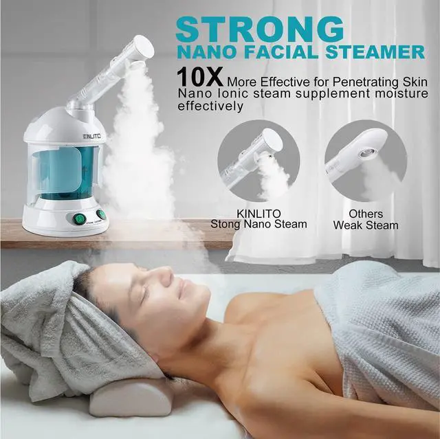 Alt view image 2 of 7 - Facial Steamer Ozone 360° Arm - Nano Ionic Warm Mist for Home Spa
