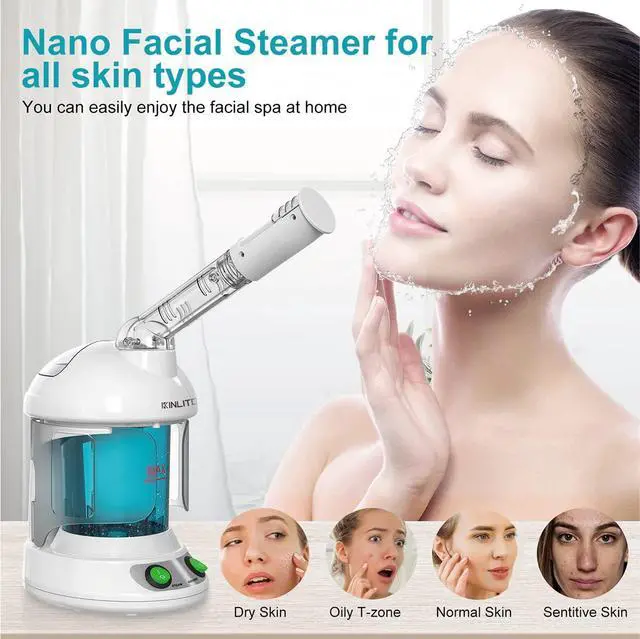 Alt view image 3 of 7 - Facial Steamer Ozone 360° Arm - Nano Ionic Warm Mist for Home Spa