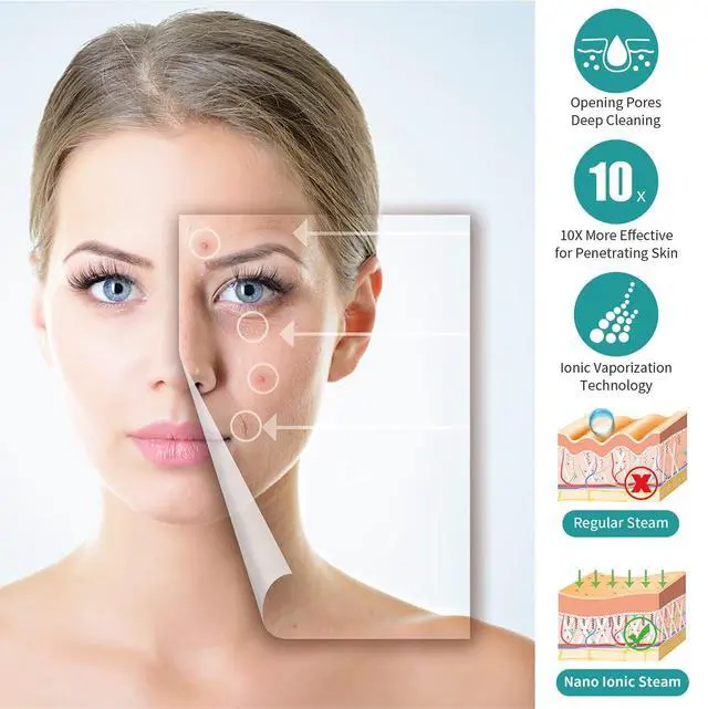 Alt view image 6 of 7 - Facial Steamer Ozone 360° Arm - Nano Ionic Warm Mist for Home Spa